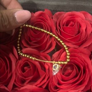 Bauble bar Elegant Gold Beaded Bracelet with Crystal Accents